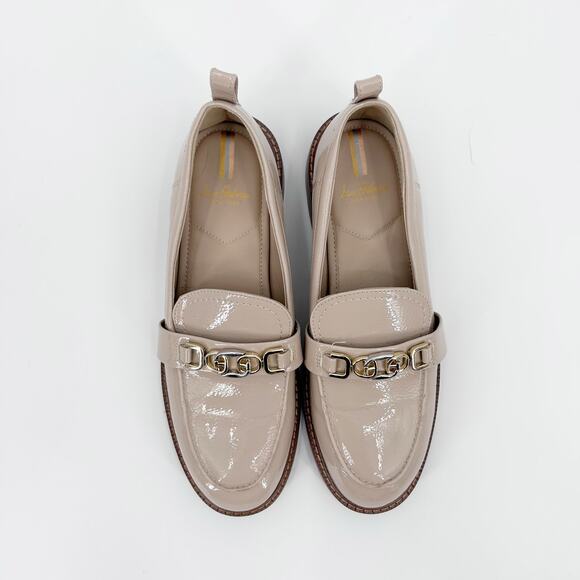 Sam Edelman Christy Loafer Taupe Patent Leather Buckle Strap Womens Size 8.5M - Picture 8 of 11